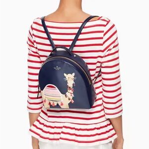 Kate Spade Navy Camel Small Leather Backpack